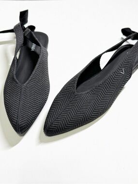 Vivaia Charcoal Gray Women's Pointed Toe Slingback Flats with Bows EU38/US 7.5,8